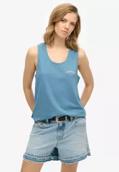 Топ ESSENTIAL LOGO GARMENT DYE Superdry, синий