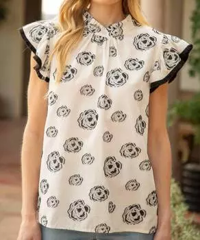 Топ Fia Fringe Floral Burnout в кремовом цвете voy