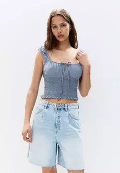 Топ GATHERED - Blouse PULL&BEAR, синий