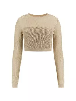 Топ GUESS Knitted Top, бежевый
