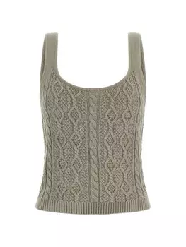 Топ GUESS Knitted Top, хаки