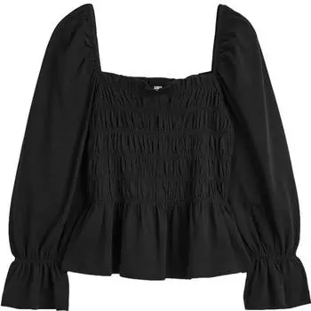 Топ H&amp;M Smocked, черный