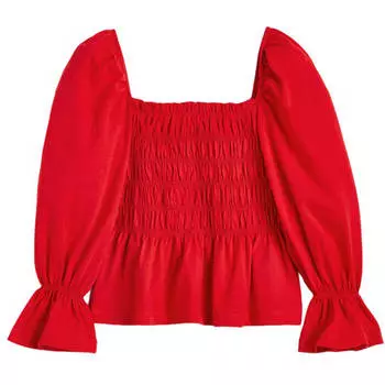 Топ H&amp;M Smocked, красный