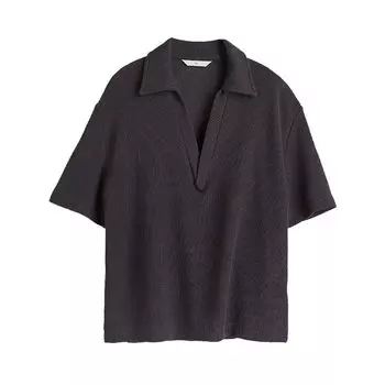 Топ H&amp;M with Collar, тёмно-серый