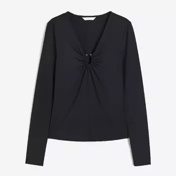 Топ H&M Buckle-detail, черный