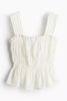 Топ H&M Crpe Peplum, белый