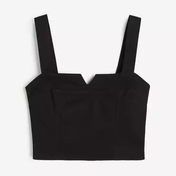 Топ H&M Denim Corset-style, черный