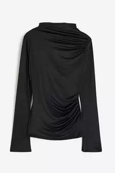 Топ H&M Draped Jersey, черный