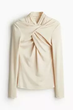 Топ H&M Draped Jersey, кремовый