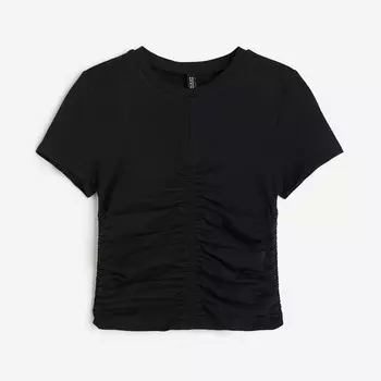 Топ H&M Gathered Jersey, черный