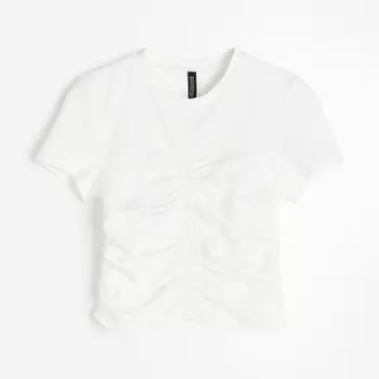 Топ H&M Gathered Jersey, кремовый