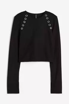 Топ H&M Grommet-detail, черный