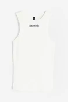 Топ H&M Ribbed Tank, кремовый