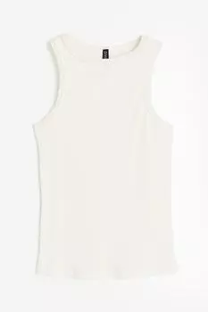 Топ H&M Ribbed Tank, кремовый
