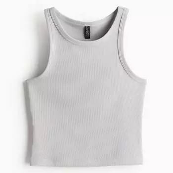 Топ H&M Ribbed Tank, светло-серый