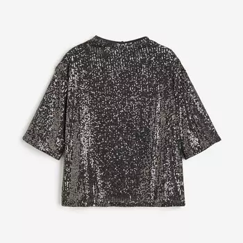 Топ H&M Sequined, темно-серый