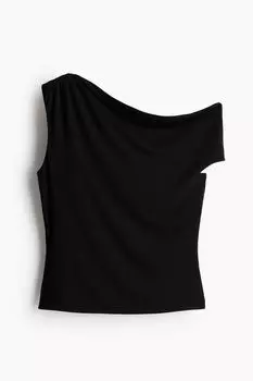 Топ H&M Twist-detail One-shoulder, черный