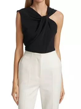 Топ Halston Valencia из крепа, черный