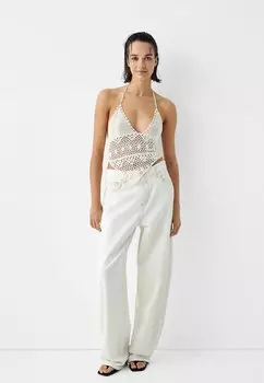 Топ Halter Neck Bershka, белый