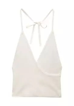 Топ HALTERNECK PULL&BEAR, бежевый