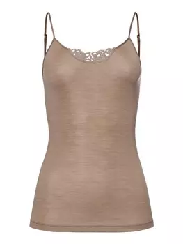 Топ Hanro Spaghetti Woolen Silk, серо-коричневый