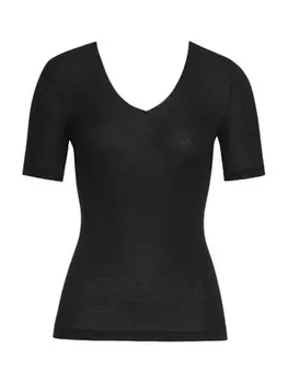 Топ Hanro T Shirt Woolen Silk Kurzarm, черный