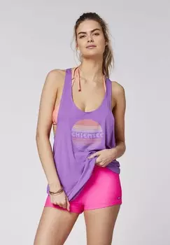 Топ HNGERCHEN MIT FRONTPRINT UND LABEL-STRAP HINTEN Chiemsee, фиолетовый
