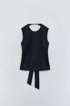 Топ из денима с завязкой ZARA, синий