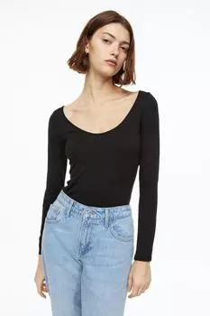 Топ из джерси H&M, черный