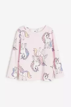 Топ из джерси с принтом H&M, розовый