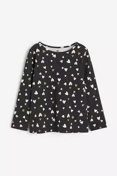 Топ из джерси с принтом H&M, серый