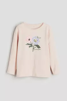Топ из джерси с принтом H&M, розовый