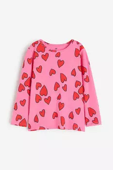 Топ из джерси с принтом H&M, розовый
