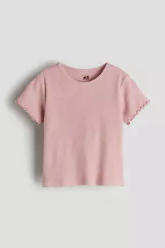 Топ из джерси в рубчик H&M, розовый