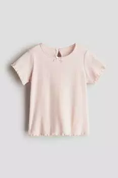 Топ из джерси в рубчик H&M, розовый
