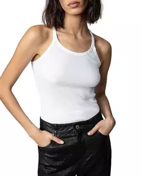 Топ из хлопка в рубчик Alba Zadig & Voltaire, белый