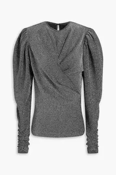 Топ из ламе со сборками и эффектом запаха. ISABEL MARANT, металлический