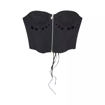 Топ Jean Paul Gaultier Center Zip Bustier Top Dark Grey, серый