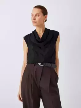Топ John Lewis Cowl Drape Neck, черный