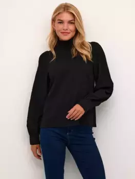 Топ KAFFE Ditte Smock Neck, черный