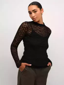 Топ KAFFE Jolia Lace, черный
