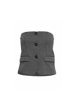 Топ KATE HOUNDSTOOTH ICHI, черный