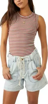Топ Kate Tee Stripe Free People, цвет Henna Surf Combo