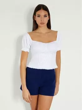 Топ классической посадки Guess, белый