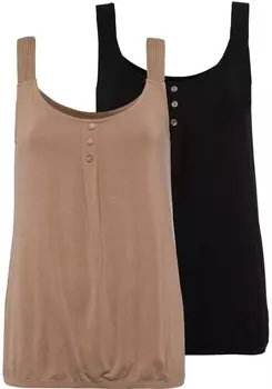 Топ LASCANA, цвет Taupe/Black