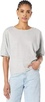 Топ Lilla P Pima Jersey Elbow Sleeve Button Dolman, серый