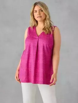 Топ Live Unlimited Curve Geometric Pleat Front, цвет purple/multi
