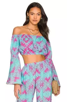 Топ Luli Fama Off The Shoulder Flare Crop, цвет Multicolor