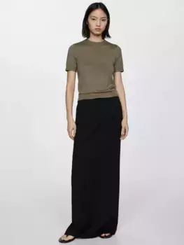 Топ Mango Basic Knit, хаки