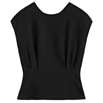 Топ Massimo Dutti Darted Waist, черный